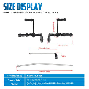 Kit commandes avancées, repose-pieds et leviers en aluminium massif pour Harley-Davidson Dyna Street Bob 2006-2017, Fat Bob, Super Glide 2000-2015, Low Rider – photo 5/8