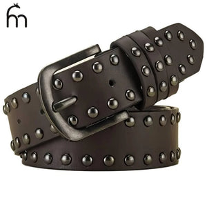 Ceinture noire simili cuir cloutée style punk Y2K - vue 4