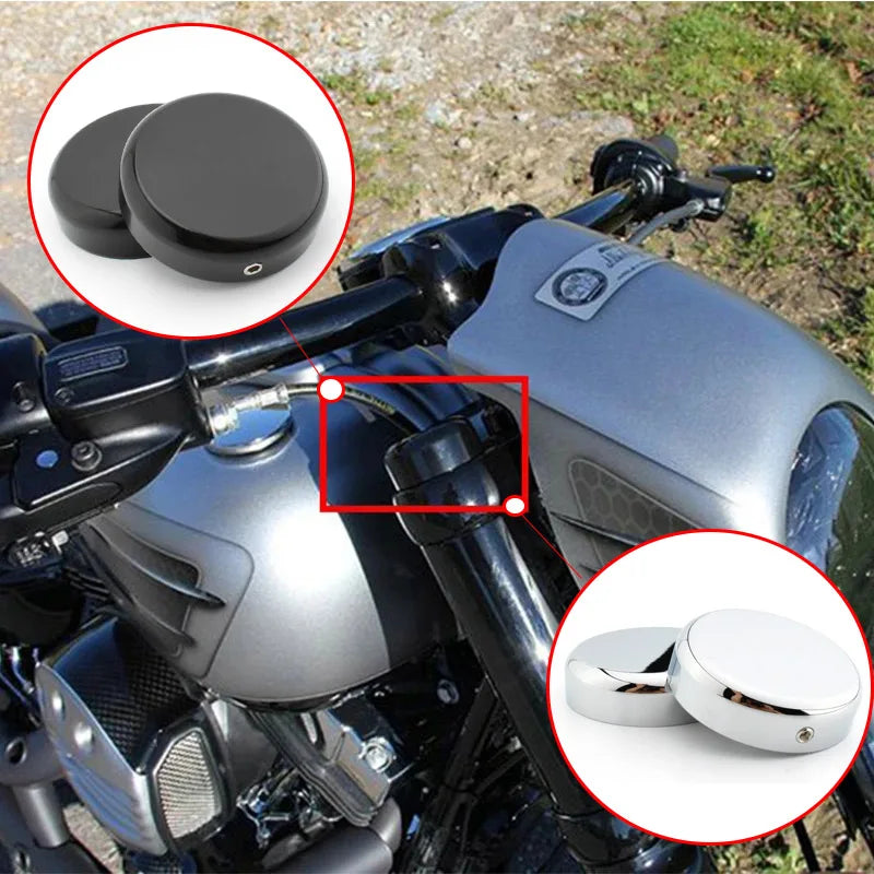 Caches de fourche supérieurs chrome/noir pour Harley Softail Street Bob, Breakout FXSB/FXBB