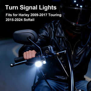 Clignotants avant LED mini format avec feu de jour pour Harley-Davidson Touring 2009-2017 et Softail 2015-2024 – photo 2/12