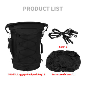 Sac de sissy-bar moto noir extensible avec sangles et housse de pluie - vue 6