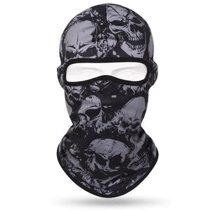 Cagoule imprimée tête de mort portée en sous-casque pour moto - vue 3