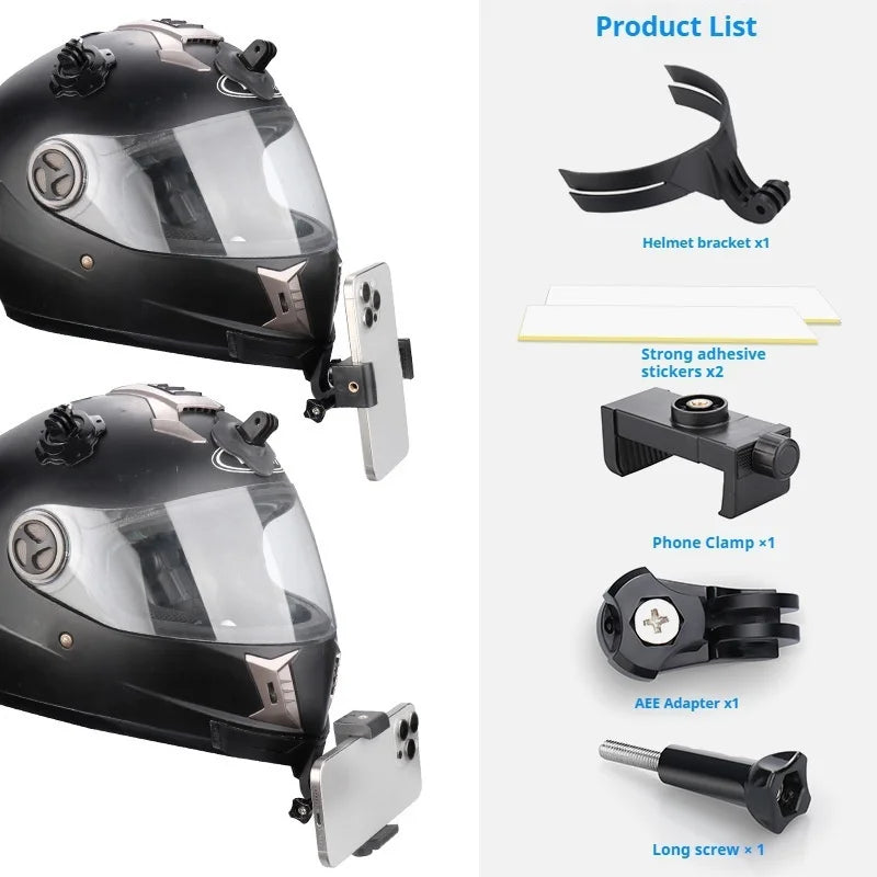 Support de menton noir collé sur un casque de moto - vue 8