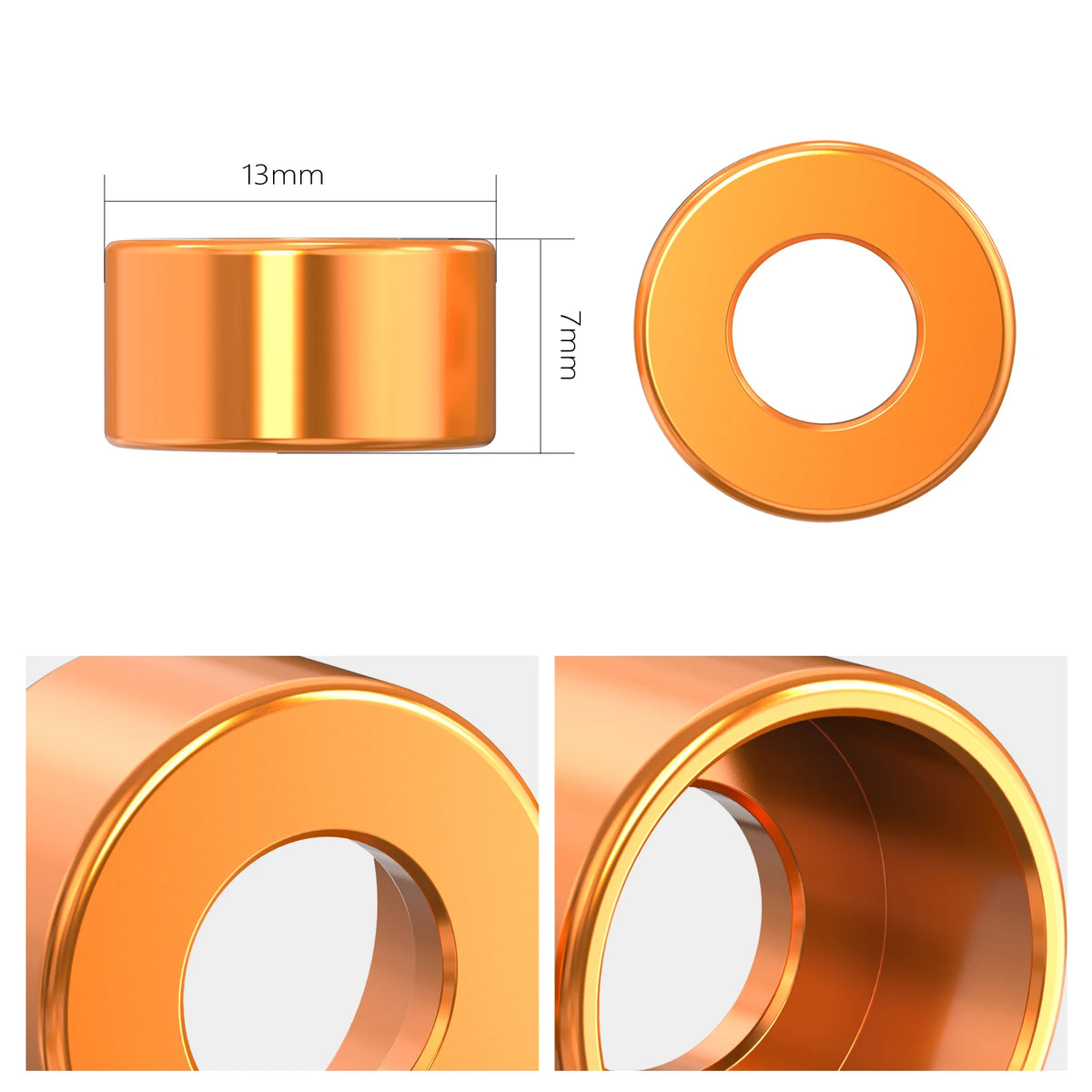 Bagues décoratives orange pour boulons de carter moteur Harley - vue 2