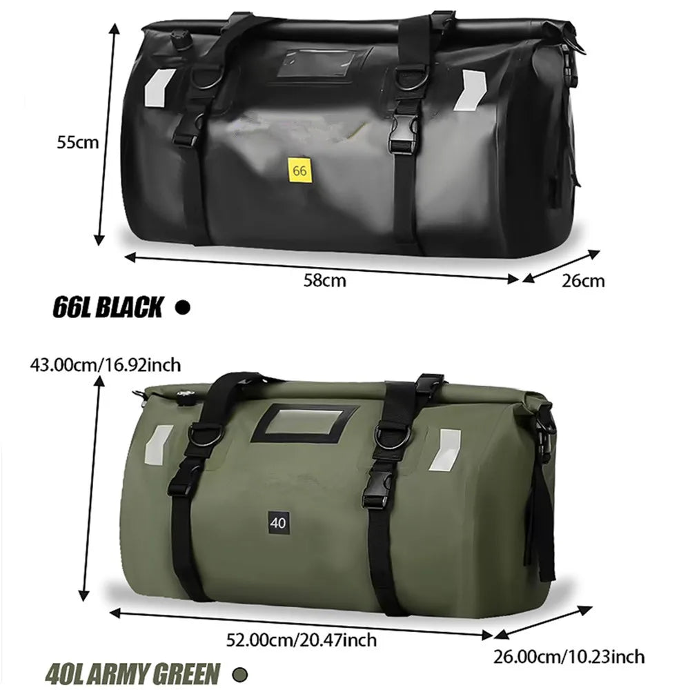 Sac de selle arrière noir étanche pour moto - vue 4