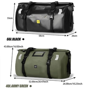 Sac de selle arrière noir étanche pour moto - vue 4
