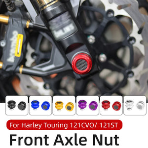 Cache d'Écrou d'Essieu Avant pour Harley 121 CVO/ST, 117 Touring (Fourche Inversée) – photo 1/14