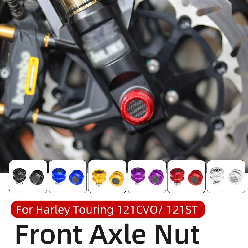 Cache d'Écrou d'Essieu Avant pour Harley 121 CVO/ST, 117 Touring (Fourche Inversée) – photo 1/14