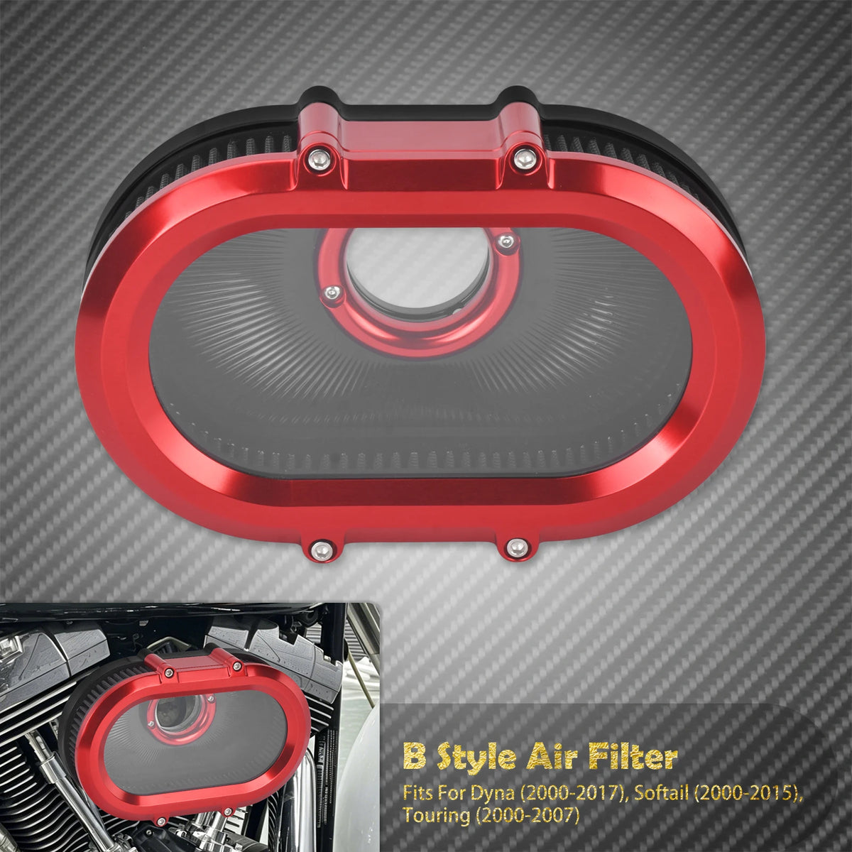 Filtre à Air avec Anneaux Décoratifs Interchangeables - Harley-Davidson Touring, Softail, Dyna, Sportster, Trike – photo 14/26
