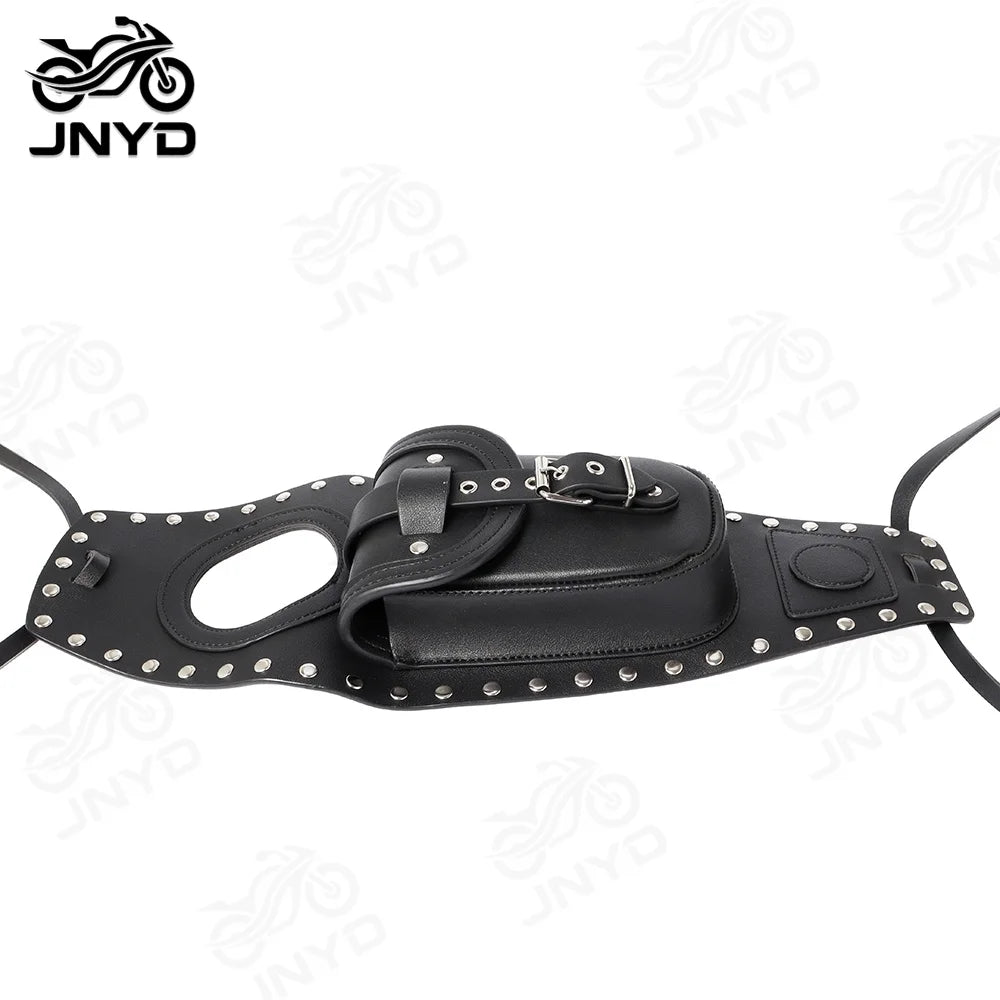 Pochette cache-réservoir cloutée en cuir PU pour Harley Sportster 883/1200 - vue 3
