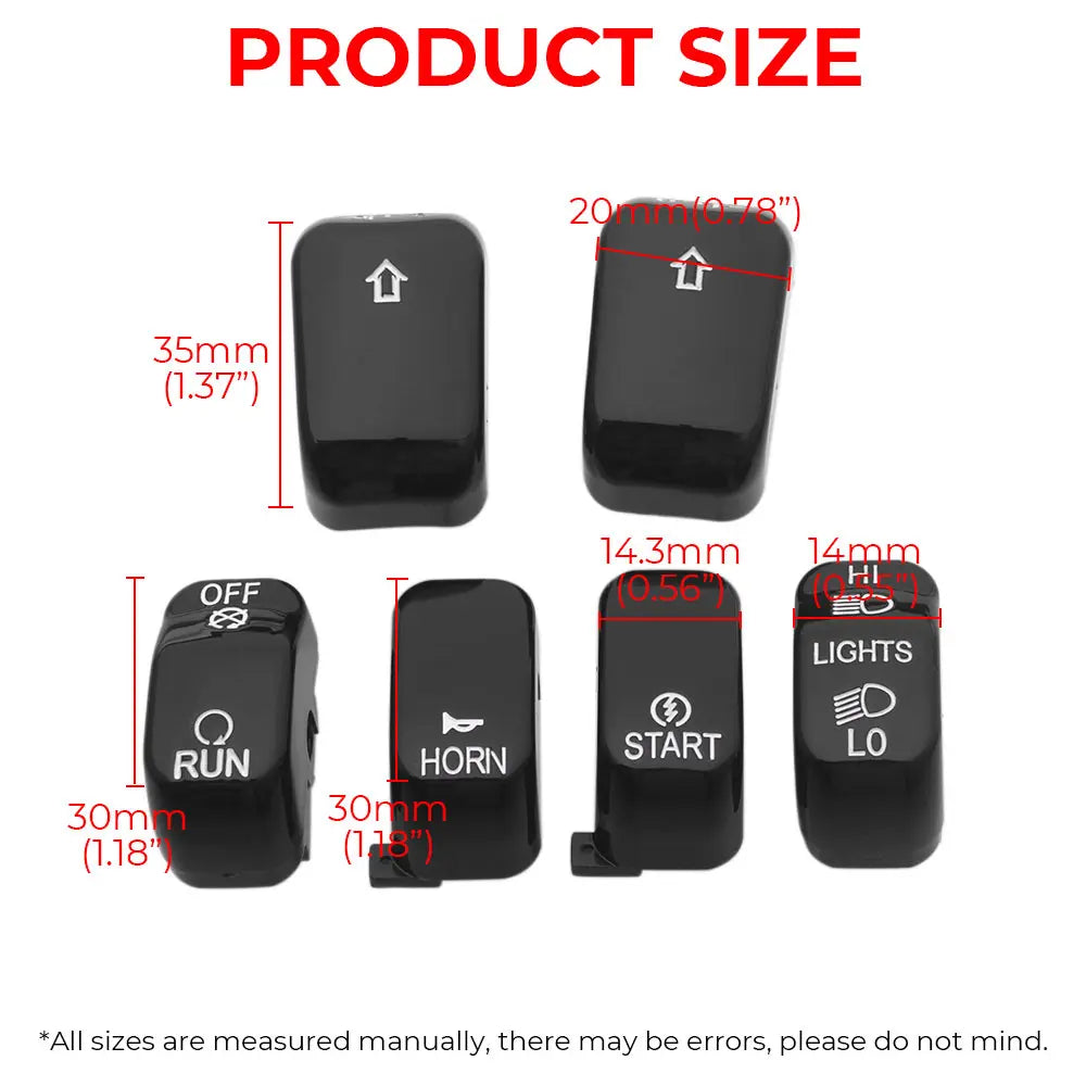 Capuchons de boutons de commodo noirs pour Harley Sportster et Dyna - vue 4