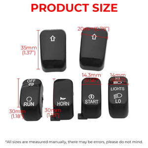 Capuchons de boutons de commodo noirs pour Harley Sportster et Dyna - vue 4