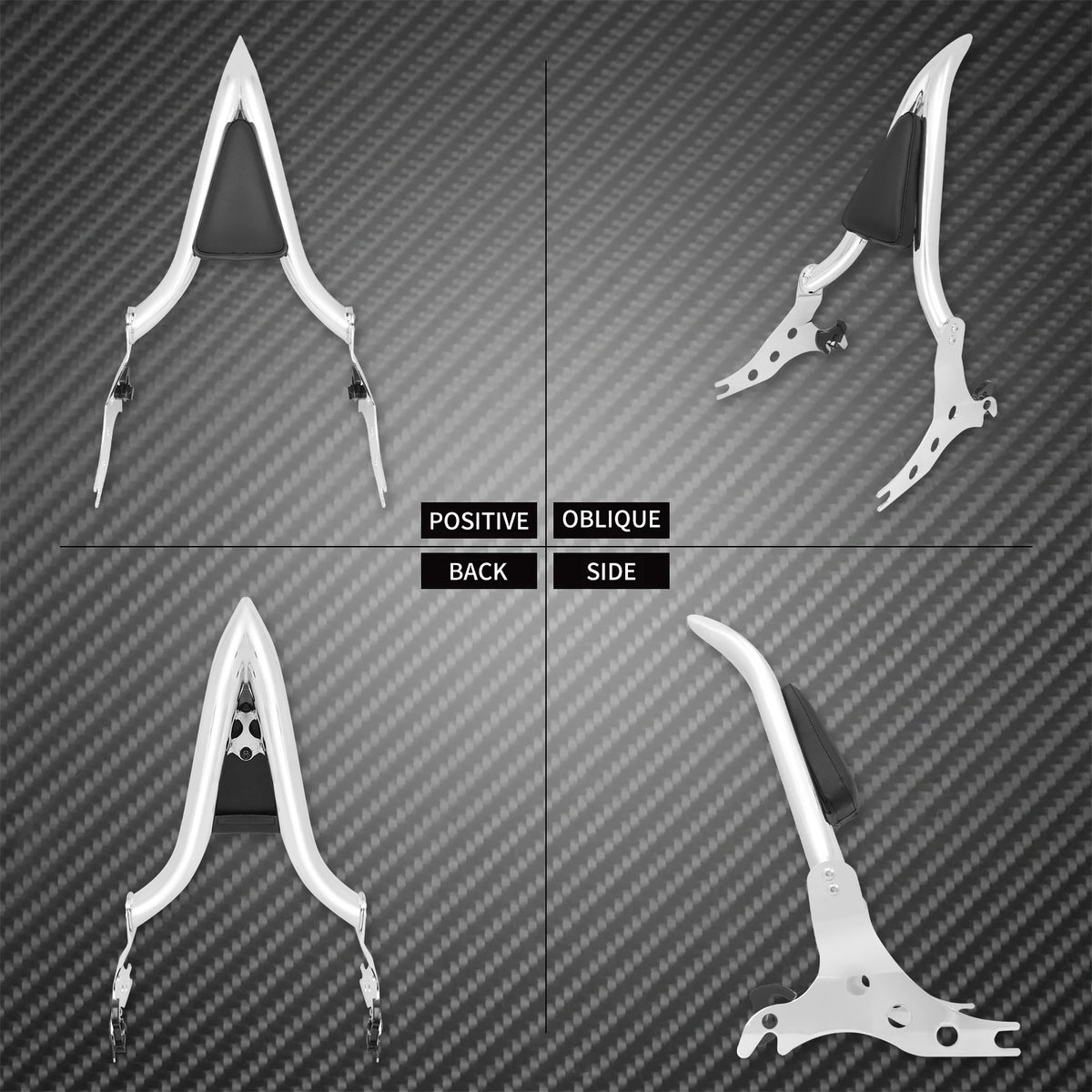 Dossier passager démontable (sissy bar) chromé - Harley Softail Breakout FXSB 2013-2023, Fat Boy FLFB/FLFBS 2018-2023 – photo 2/8