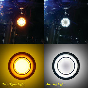 Inserts de clignotants LED à halo pour Harley Touring Softail Dyna - vue 6