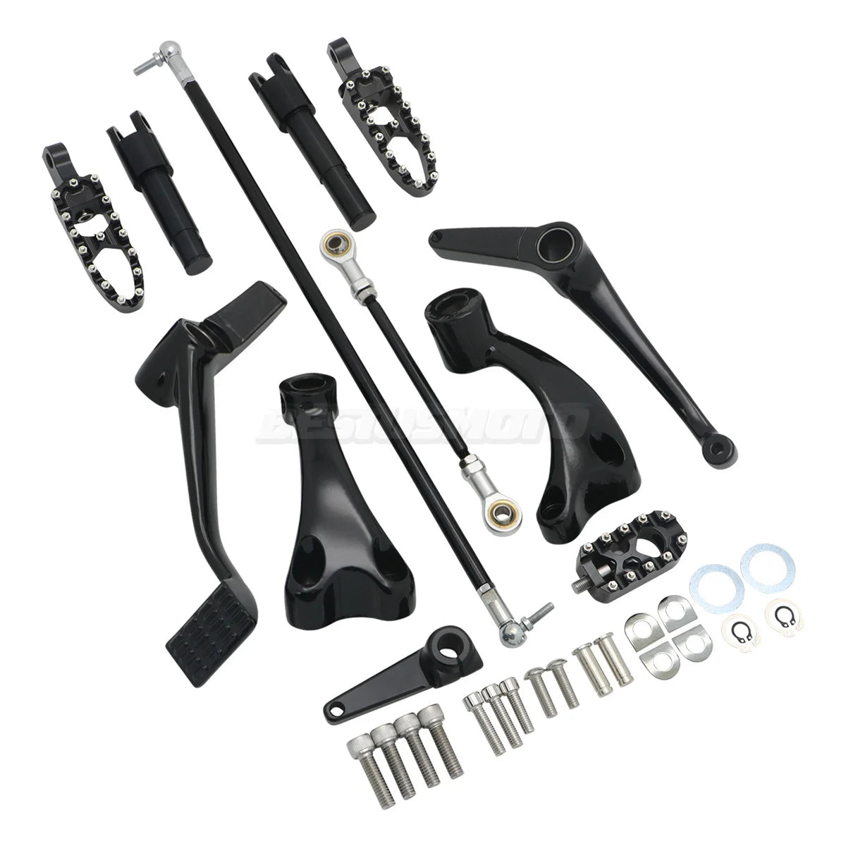 Kit complet commandes avancées CNC, repose-pieds, leviers et biellettes pour Harley-Davidson Sportster XL 883, 1200, 48 2004-2024 – photo 5/20