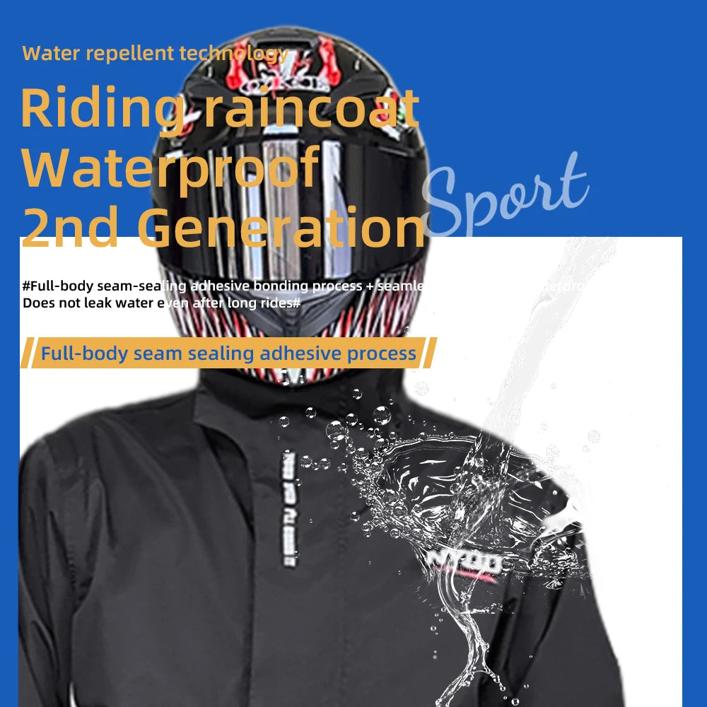 Ensemble Imperméable Complet Réfléchissant Moto et Vélo Électrique - vue 3