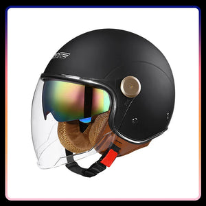 Casque moto jet rétro ouvert, vue de profil - vue 10
