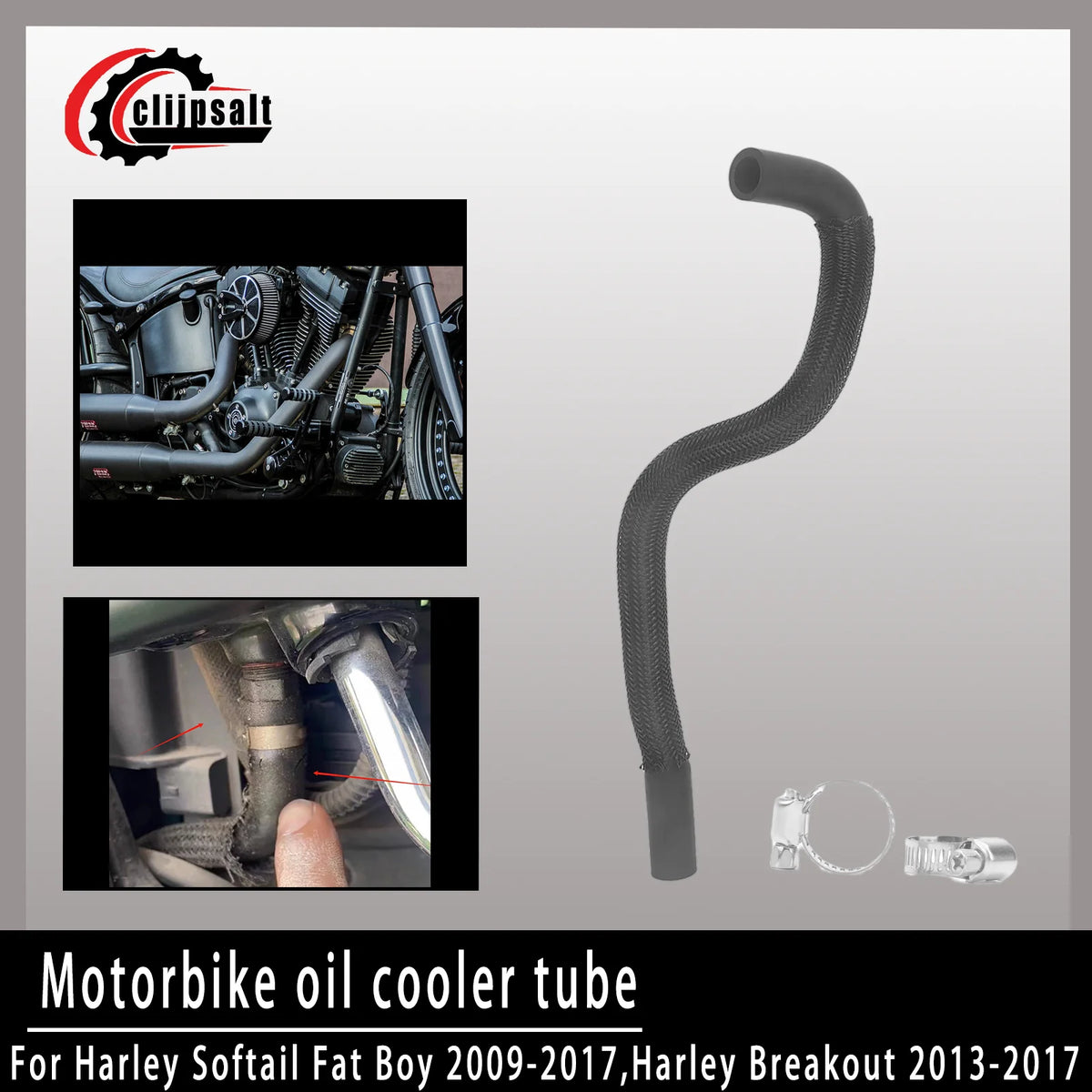 Durite de vidange et refroidisseur d'huile caoutchouc noir - Harley-Davidson Breakout, Softail Fat Boy