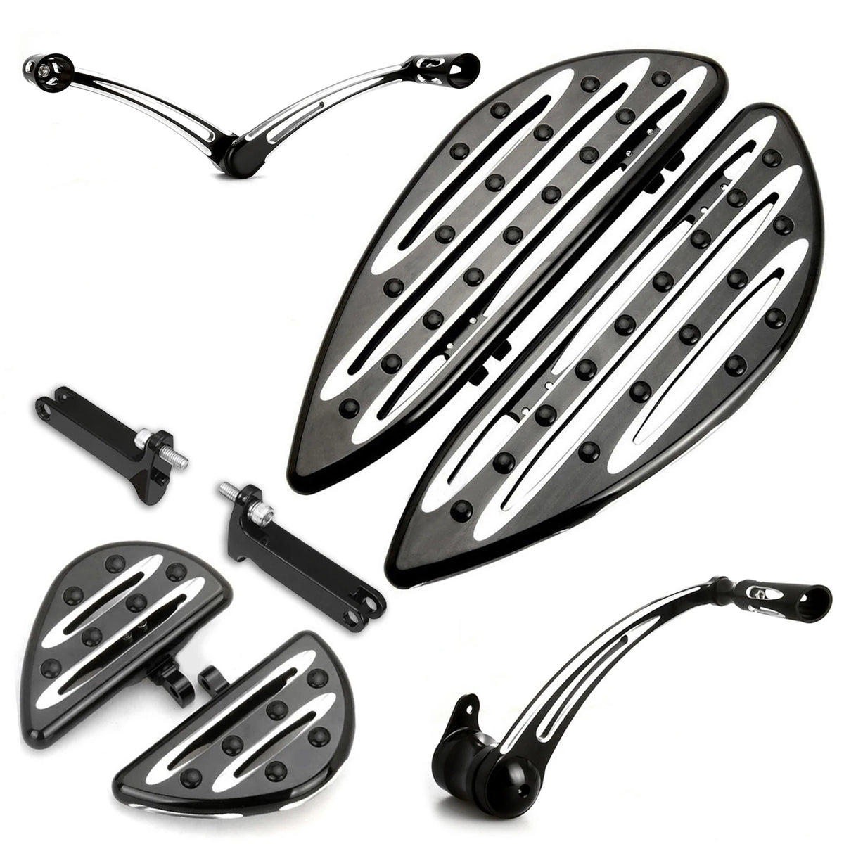 Kit complet planchers, repose-pieds, levier de sélecteur, cale-pieds passager et pédale de frein pour Harley-Davidson Softail (2000-2017) et Touring (1997-2007) – photo 10/10