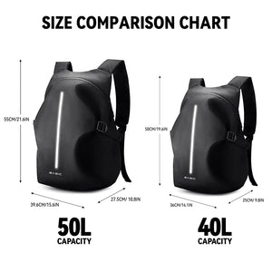 Sac à dos moto noir 40L avec bandes réfléchissantes - vue 4