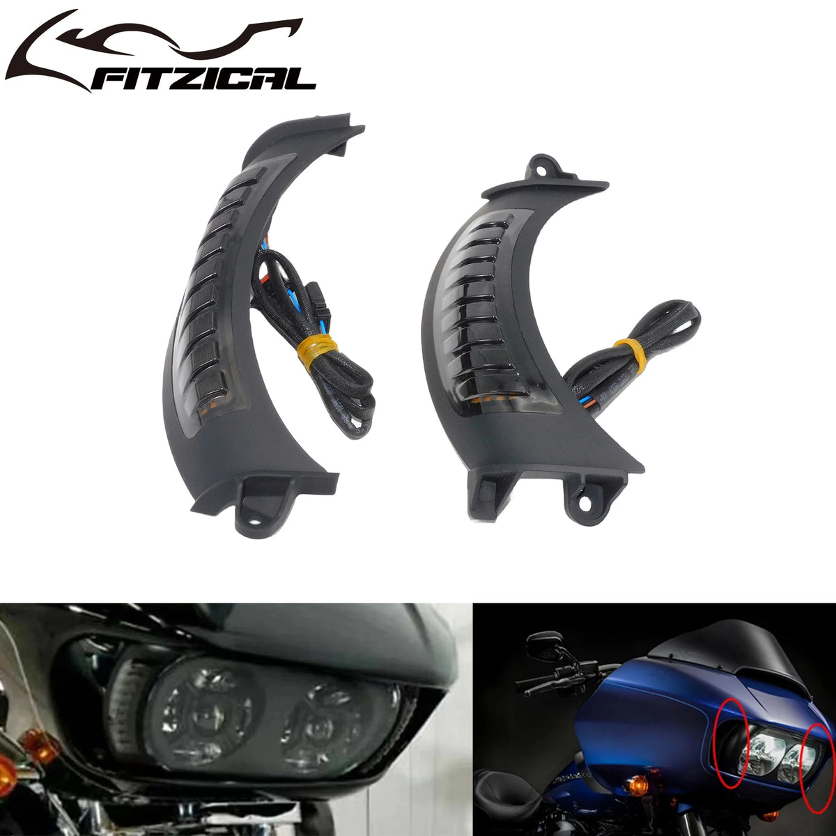 Clignotant LED latéral ambre et blanc sur une Harley-Davidson Road Glide - vue 8