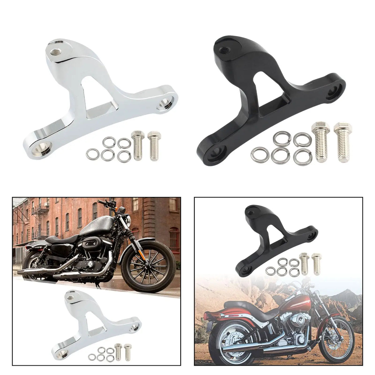 Renfort de support moteur avant en alliage d'aluminium - Harley Sportster XL883R/1200N/1200R – photo 5/7