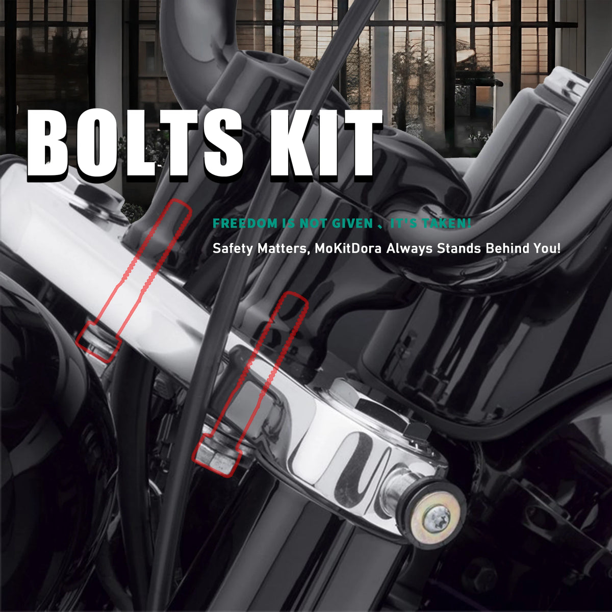 Kit de boulons de rehausseur de guidon avec rondelles et caches - filetage 1/2"-13 pour Harley-Davidson – photo 2/6