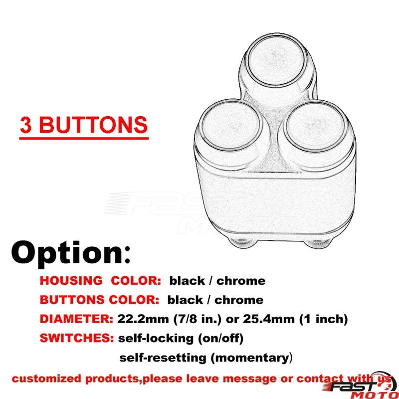 Commodo à boutons poussoirs pour guidon Harley - vue 23