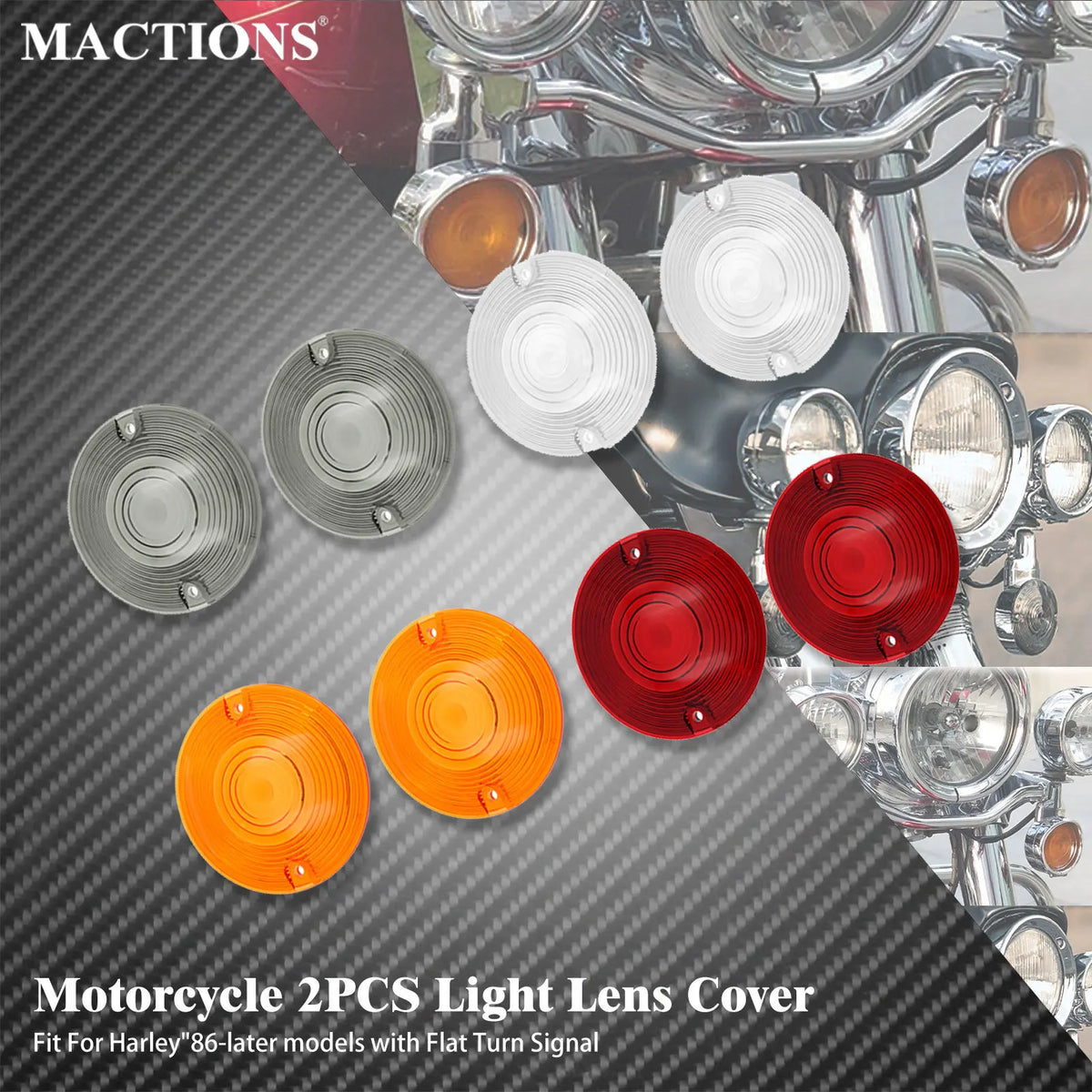 Cabochons de clignotants pour Harley Touring Softail - vue 1