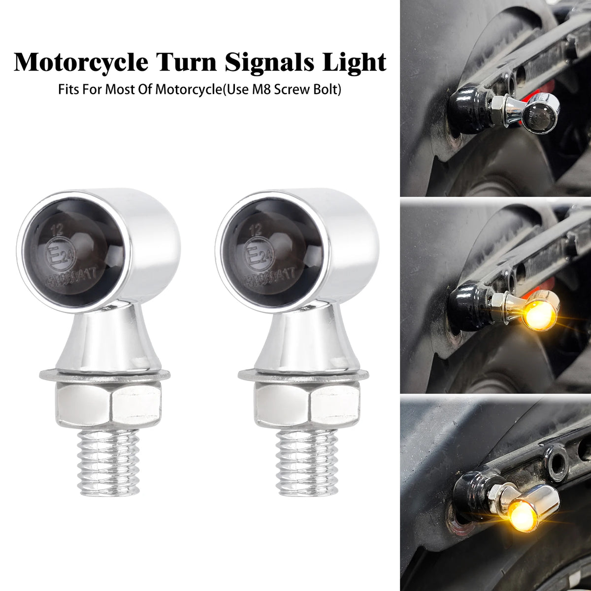 Mini clignotants LED M8 pour Harley - vue 9