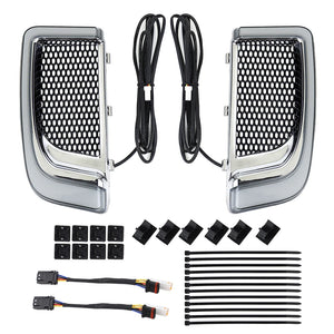 Grille de carénage bas argentée avec LED intégrée sur une Harley-Davidson Touring - vue 6