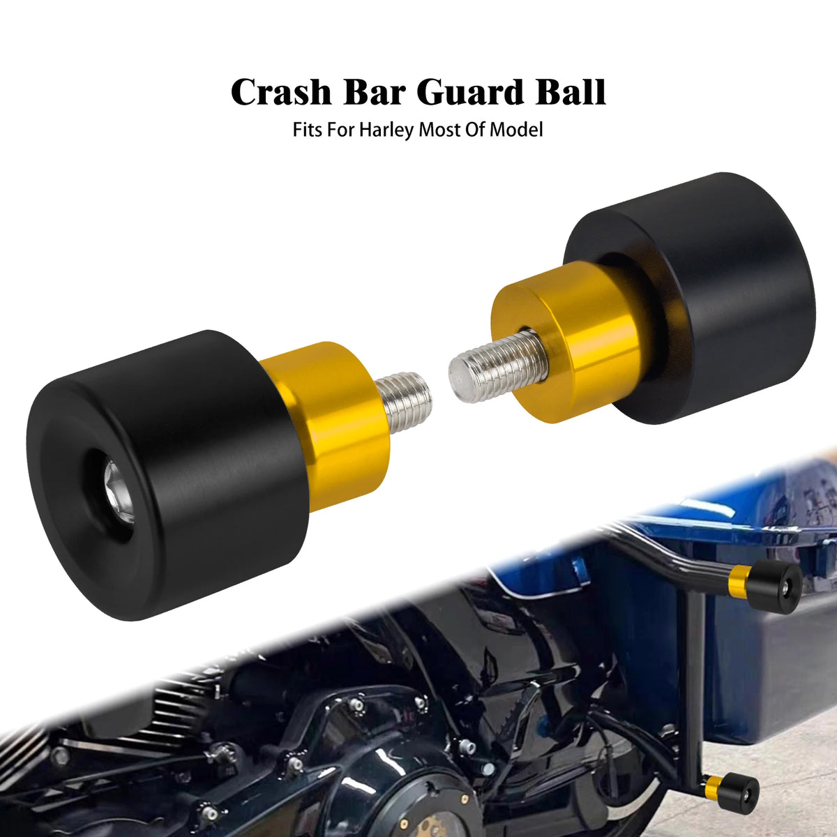 Paire de boules de protection M12 pour barres de garde moto - vue 12