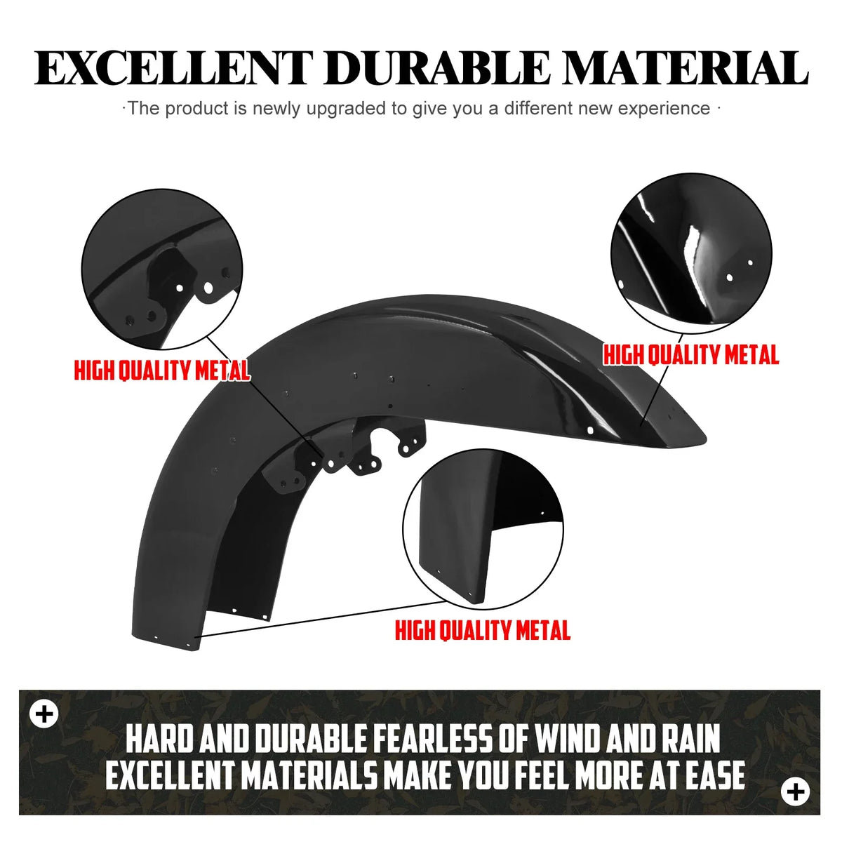 Garde-boue avant noir brillant 17 pouces pour Harley-Davidson Touring - vue 3