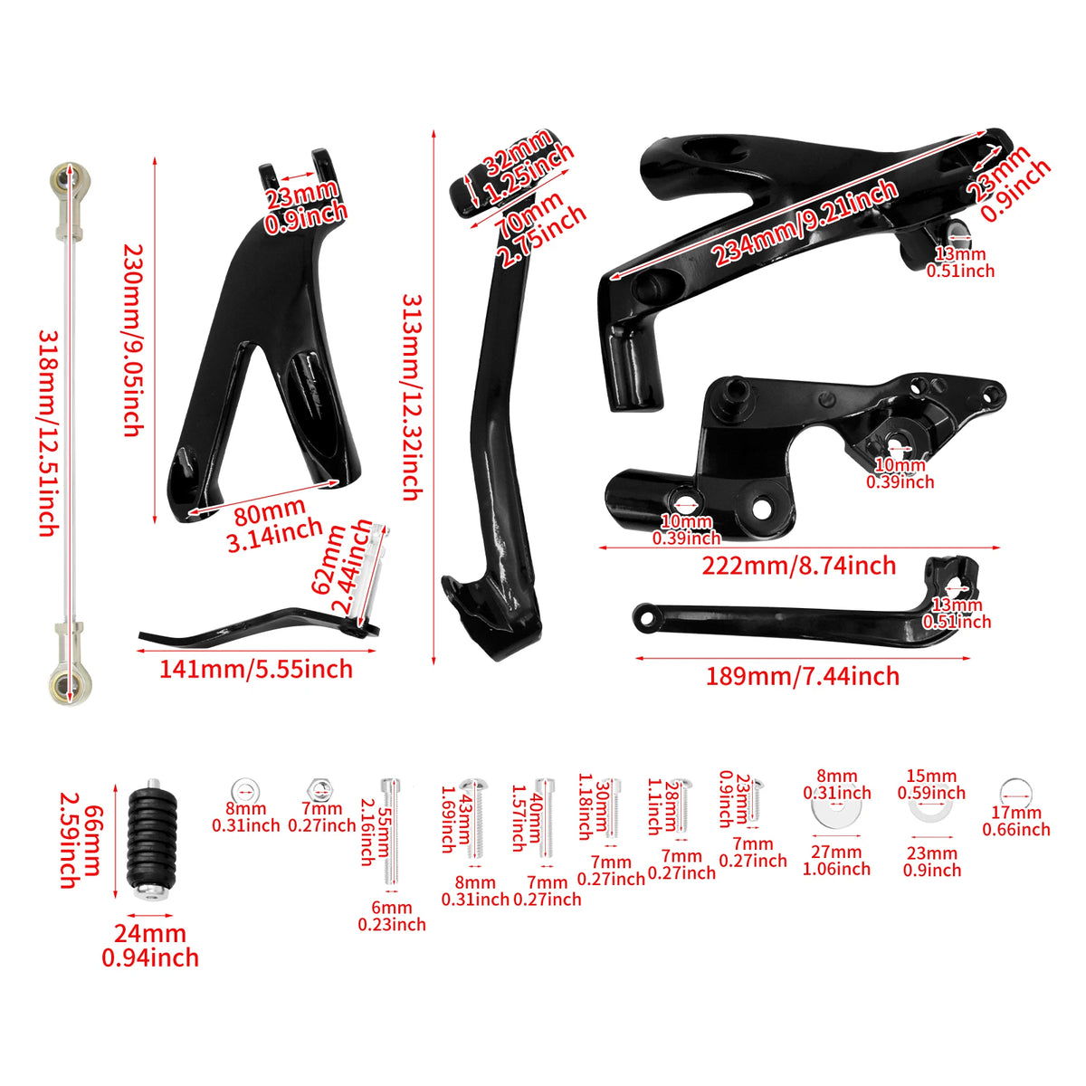 Kit de repose-pieds à commandes avancées pour Harley Softail Low Rider, Street Bob et Standard 2018-2025 – photo 5/7