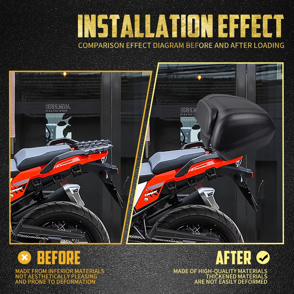Malle de rangement arrière noire montée sur le porte-bagages d'une moto - vue 3