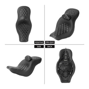 Selle duo noire avec dossier pour Harley-Davidson Softail - vue 3