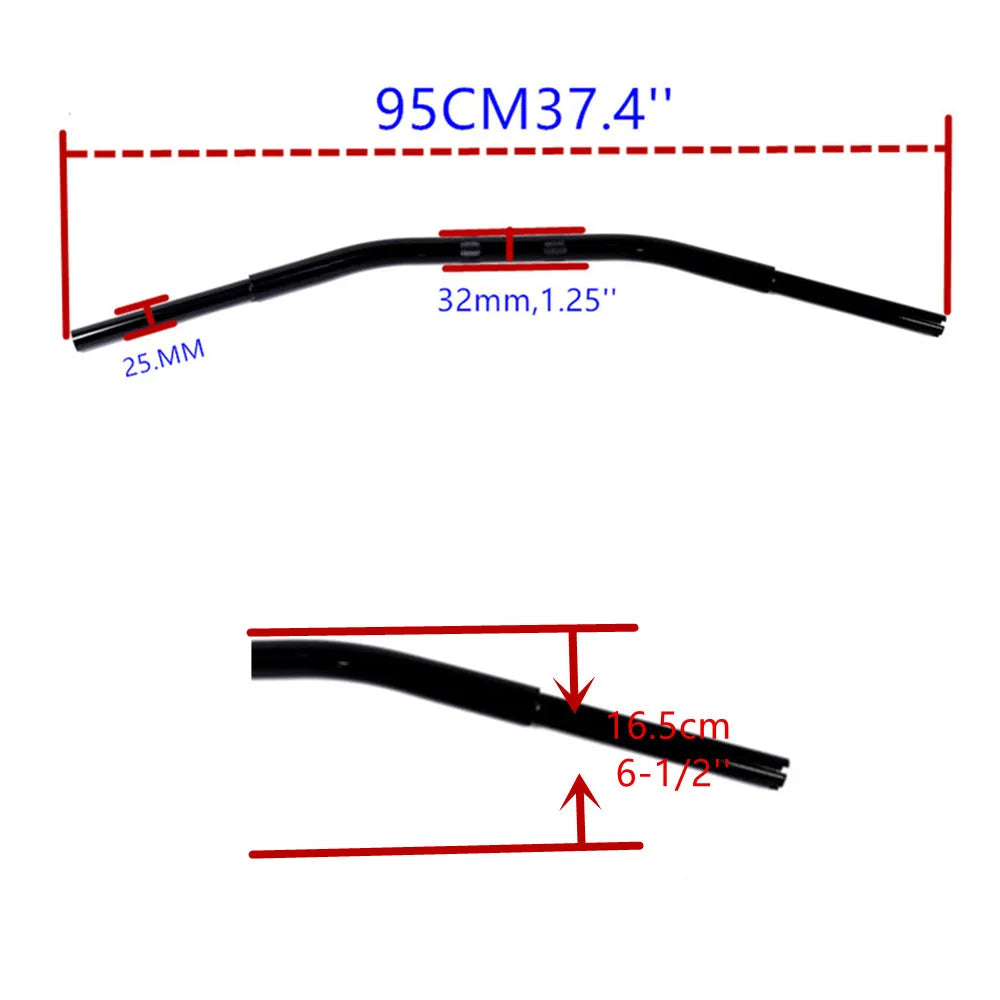 Guidon drag bar noir pour Harley Breakout et Fat Boy - vue 1