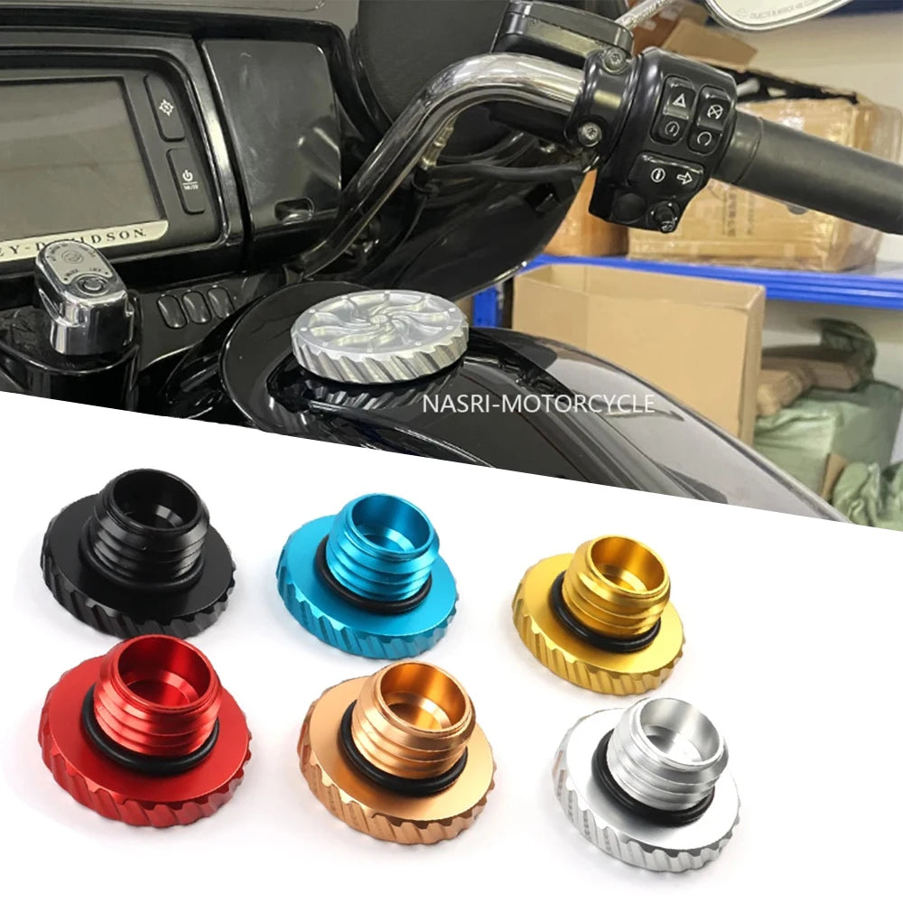 Bouchon de réservoir en aluminium noir pour Harley Sportster XL883/XL1200, Dyna, Softail, CVO Road Glide et Street Glide