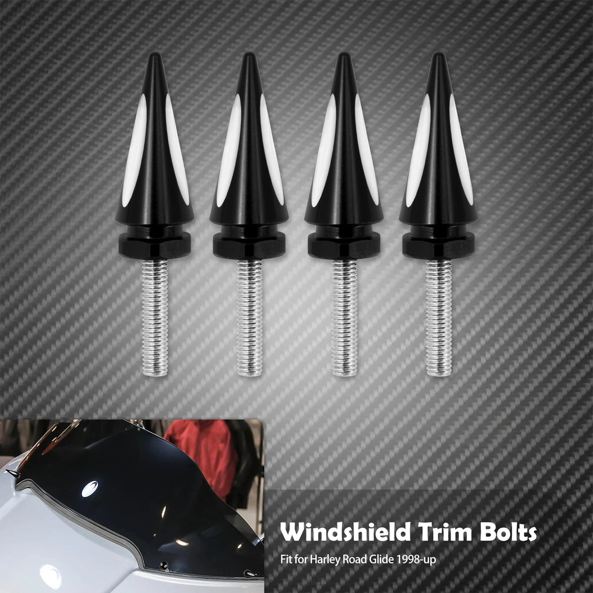 Lot de 4 vis de garniture de pare-brise - Harley Touring Road Glide FLTRX, FLTRU, FLTRXS 1998-2023 – photo 7/10