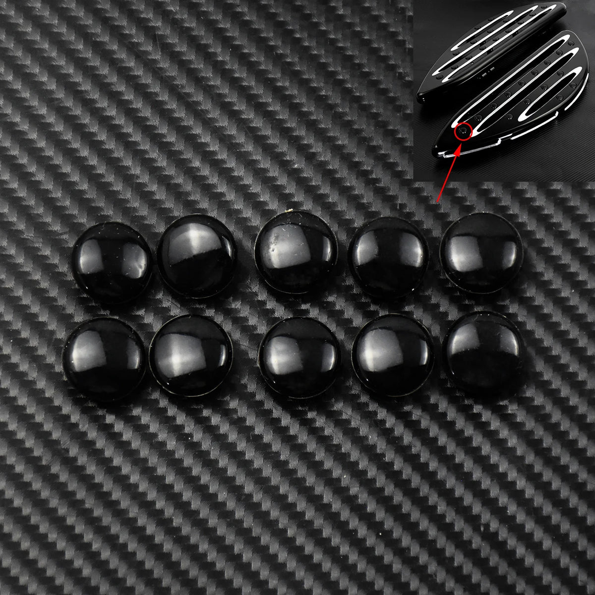 Lot de 10 caoutchoucs de repose-pieds/marchepieds - Harley Touring Road King, Street Glide, Electra Glide FLHR 1986 et + – photo 2/6