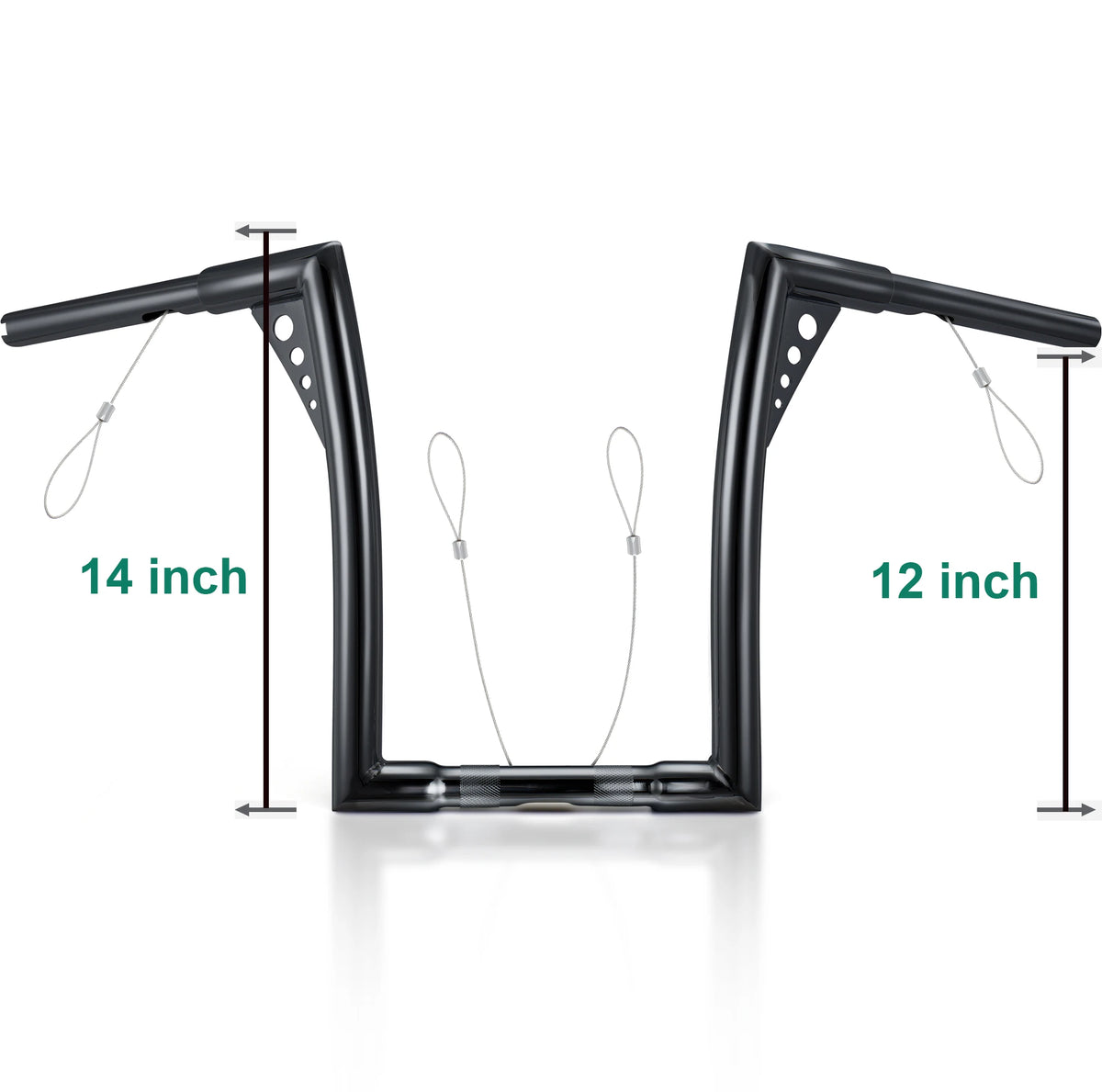Guidon Ape Hanger 1,25 pouce (10/12/14 pouces de hauteur) - Harley-Davidson Sportster, Softail, Dyna, Road King et Road Glide – photo 10/12