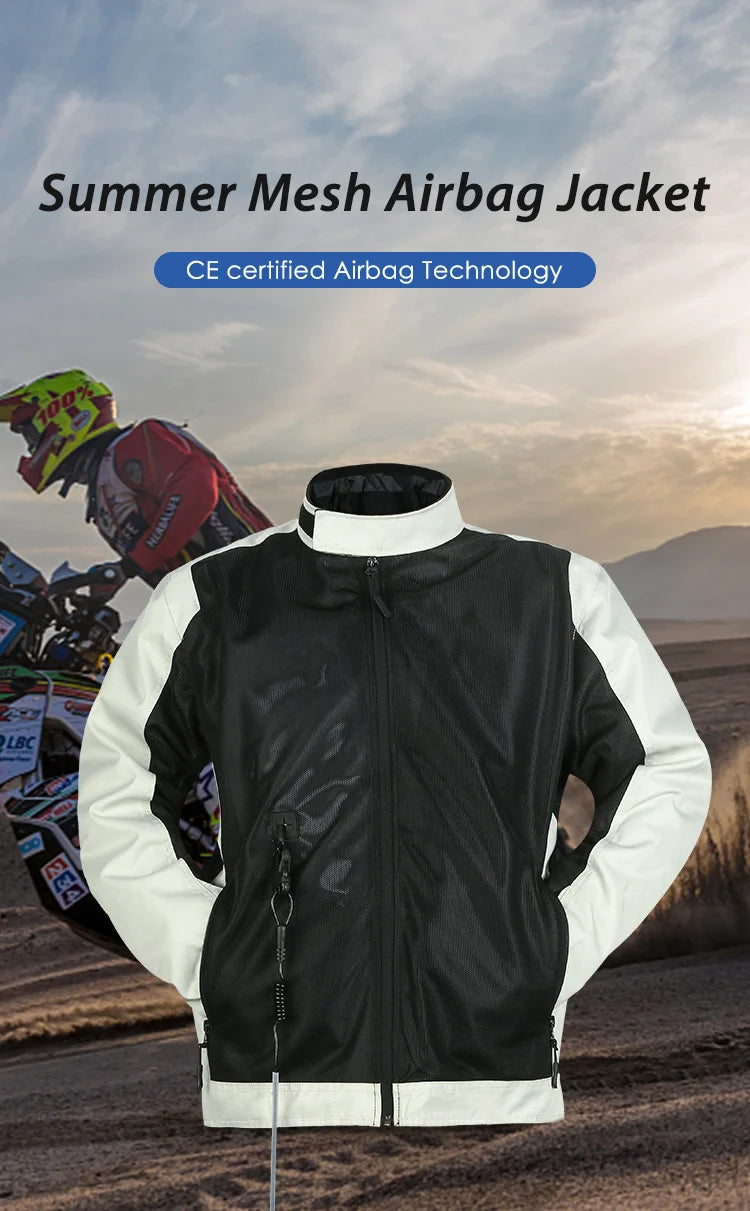 Blouson moto en mesh respirant noir - vue de face - vue 1