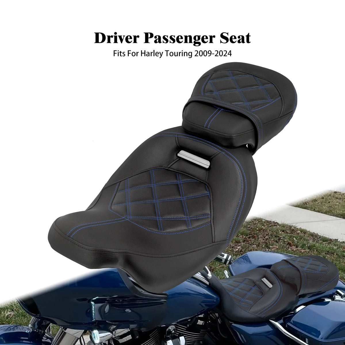 Selle biplace conducteur/passager pour Harley-Davidson Touring 2009-2024 – photo 9/11