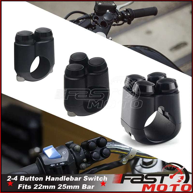 Commodo à boutons poussoirs pour guidon Harley - vue 1