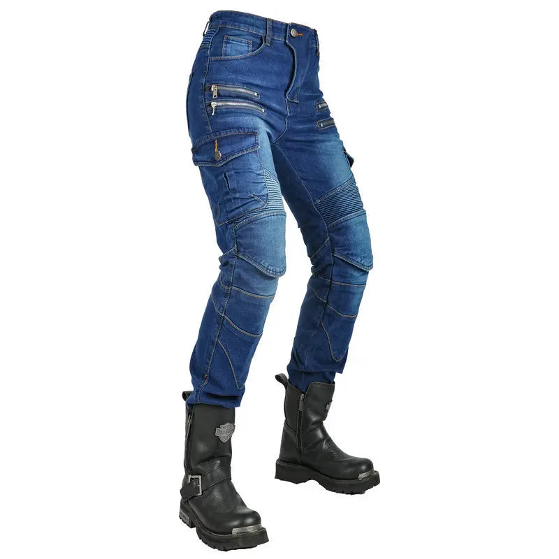 Pantalon moto femme double zip, protections genoux et hanches - vue 3
