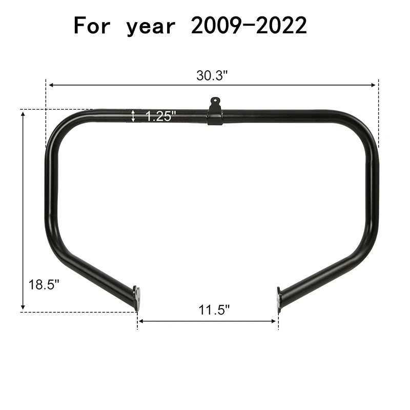 Barre de protection moteur chromée sur Harley Touring - vue 4