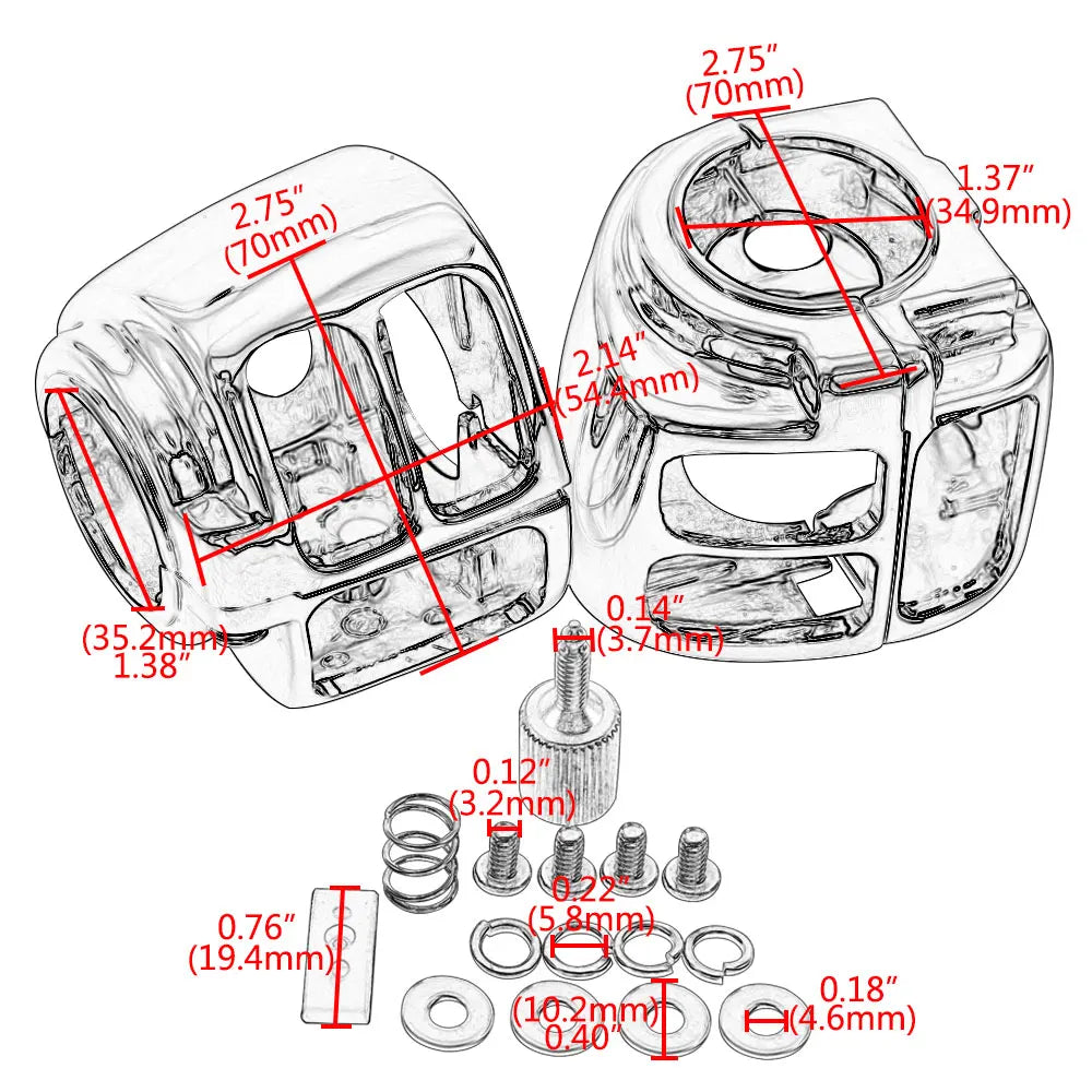 Coquilles de commodo pour Harley Sportster Dyna Softail - vue 1