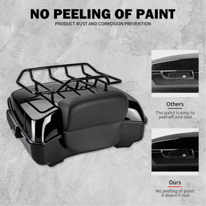 Top case tronqué 10,7" avec dossier et kit porte-bagages pour Harley Touring 2014-2025 - vue 2