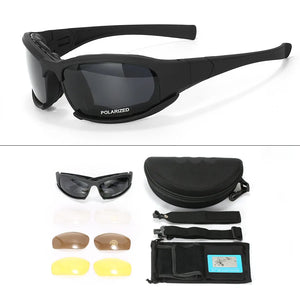 Lunettes Tactiques Polarisées 4 Verres Sport Plein Air - vue 4