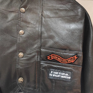 Gilet en cuir homme brodé sans manches - style biker - vue 4